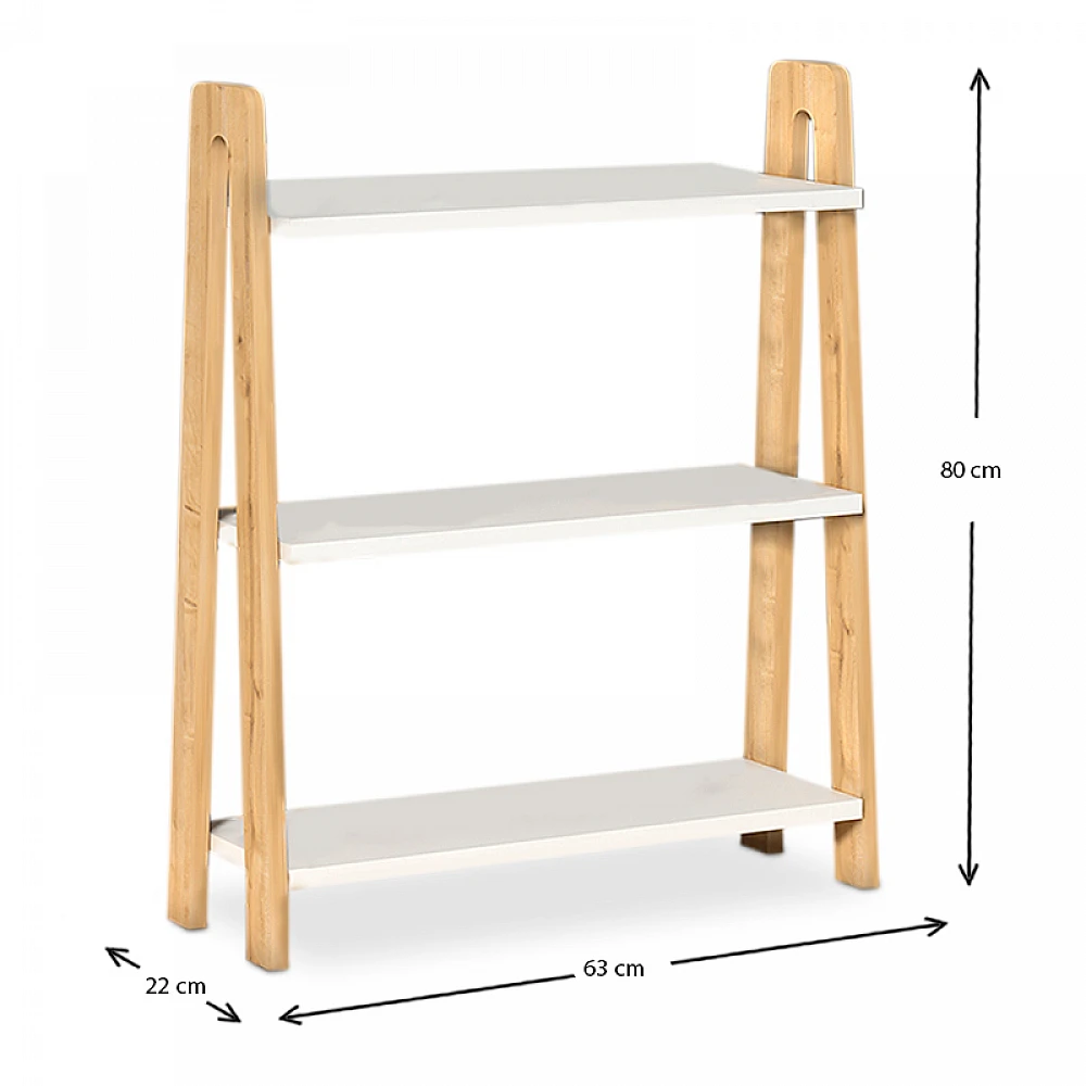 Βιβλιοθήκη Como Megapap από μελαμίνη χρώμα λευκό - oak 63x22x80εκ. Βιβλιοθήκη Como Megapap από μελαμίνη χρώμα λευκό - oak 63x22x80εκ.