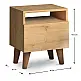 Κομοδίνο Luce Megapap από μελαμίνη χρώμα oak 40x30x47,6εκ. - GP022-0048,2