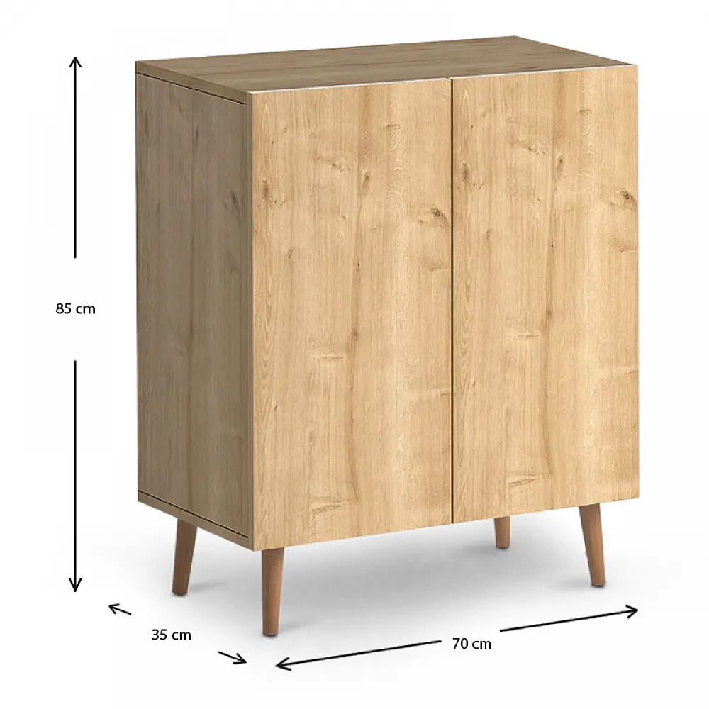 Παπουτσοθήκη μελαμίνης Luce Megapap 12 ζευγών χρώμα oak 70x35x85εκ. - GP022-0061,3