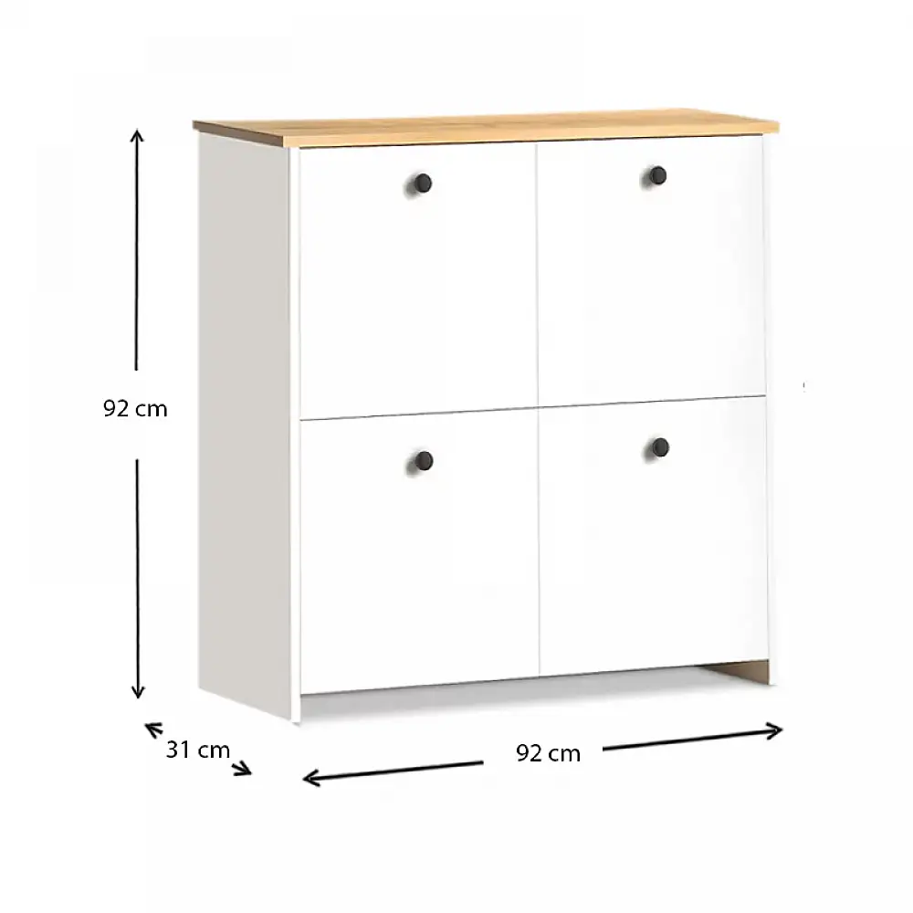 Παπουτσοθήκη - Μπουφές Cube Megapap 16 ζευγών χρώμα λευκό - oak 92x31x92εκ. | GP022-0062,2