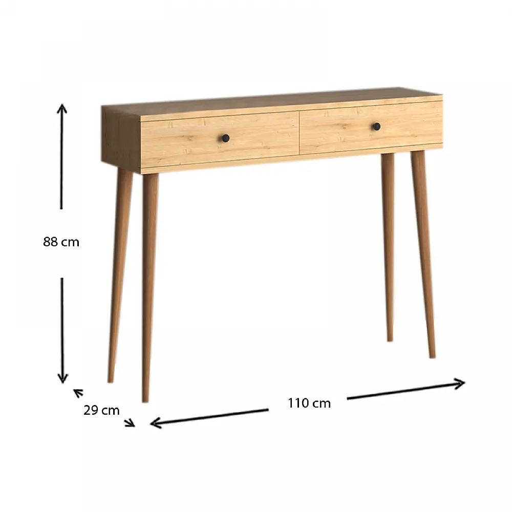 Κονσόλα μελαμίνης Alis Megapap χρώμα oak 110x29x88εκ. Κονσόλα μελαμίνης Alis Megapap χρώμα oak 110x29x88εκ.
