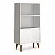 Βιβλιοθήκη μελαμίνης Cube Megapap χρώμα λευκό 60x24x110εκ. - GP022-0068,1