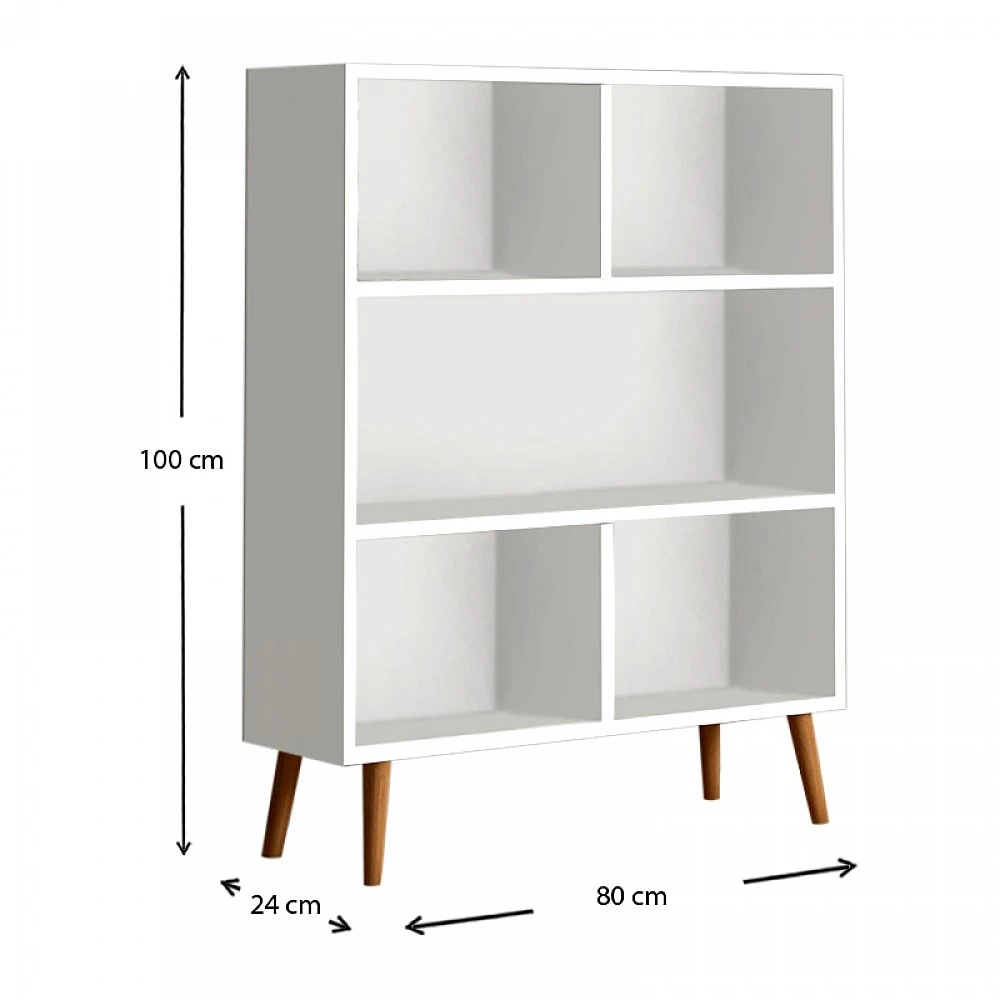 Βιβλιοθήκη μελαμίνης Cube Megapap χρώμα λευκό 80x24x100εκ. Βιβλιοθήκη μελαμίνης Cube Megapap χρώμα λευκό 80x24x100εκ.