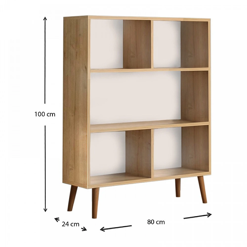 Βιβλιοθήκη μελαμίνης Cube Megapap χρώμα oak 80x24x100εκ. Βιβλιοθήκη μελαμίνης Cube Megapap χρώμα oak 80x24x100εκ.