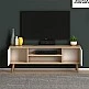 Έπιπλο τηλεόρασης Parma Megapap από μελαμίνη χρώμα white - oak 120x30x40εκ.