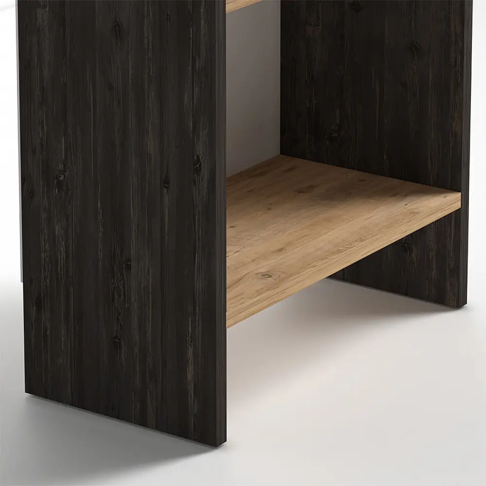Βιβλιοθήκη μελαμίνης Flora Megapap χρώμα industrial grey - oak 52x25x80εκ. Βιβλιοθήκη μελαμίνης Flora Megapap χρώμα industrial grey - oak 52x25x80εκ.