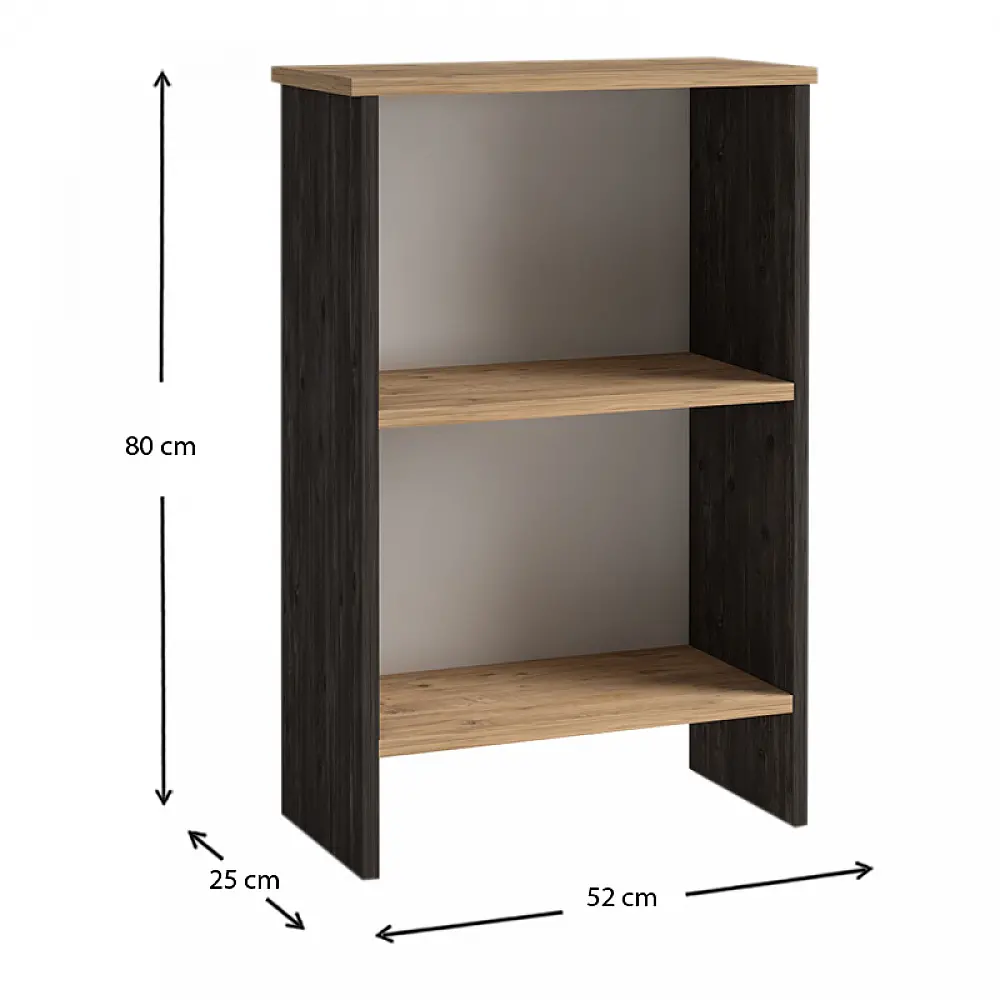 Βιβλιοθήκη μελαμίνης Flora Megapap χρώμα industrial grey - oak 52x25x80εκ. Βιβλιοθήκη μελαμίνης Flora Megapap χρώμα industrial grey - oak 52x25x80εκ.