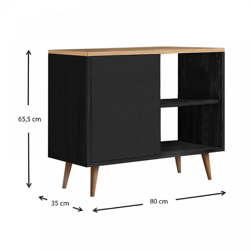 Κονσόλα - μπουφές μελαμίνης Luce Megapap χρώμα μαύρο antique - oak 80x35x66εκ. Κονσόλα - μπουφές μελαμίνης Luce Megapap χρώμα μαύρο antique - oak 80x35x66εκ.