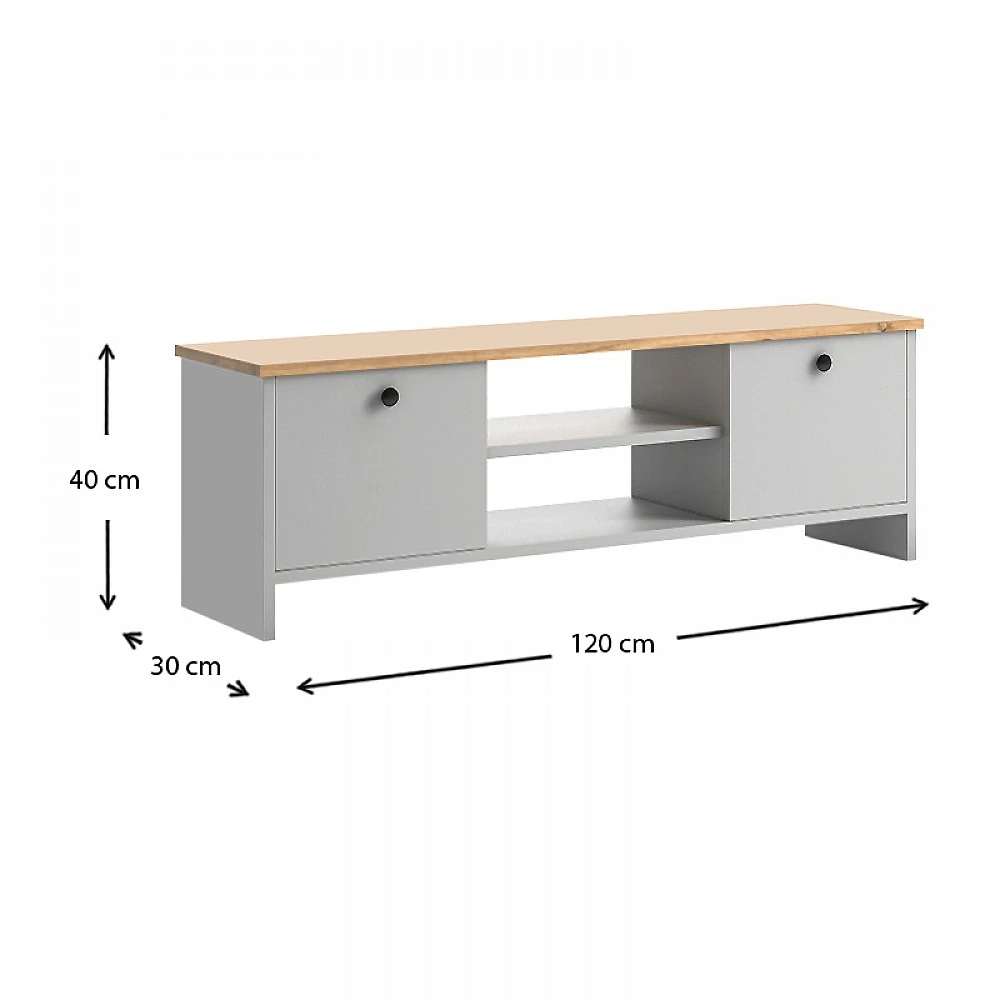 Έπιπλο τηλεόρασης Cube Megapap από μελαμίνη χρώμα pine - white 120x30x40εκ. Έπιπλο τηλεόρασης Cube Megapap από μελαμίνη χρώμα pine - white 120x30x40εκ.