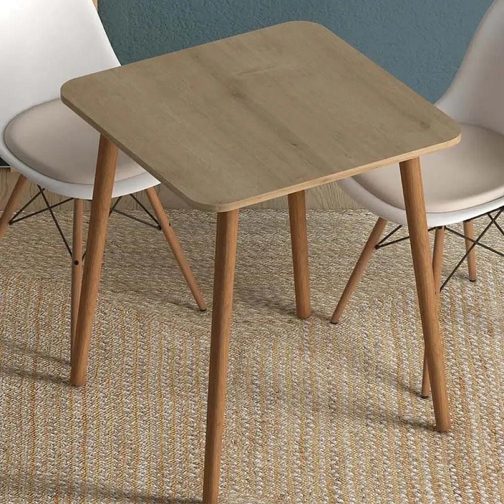Τραπέζι Kare Megapap από μελαμίνη χρώμα oak 70x70x72εκ. Τραπέζι Kare Megapap από μελαμίνη χρώμα oak 70x70x72εκ.