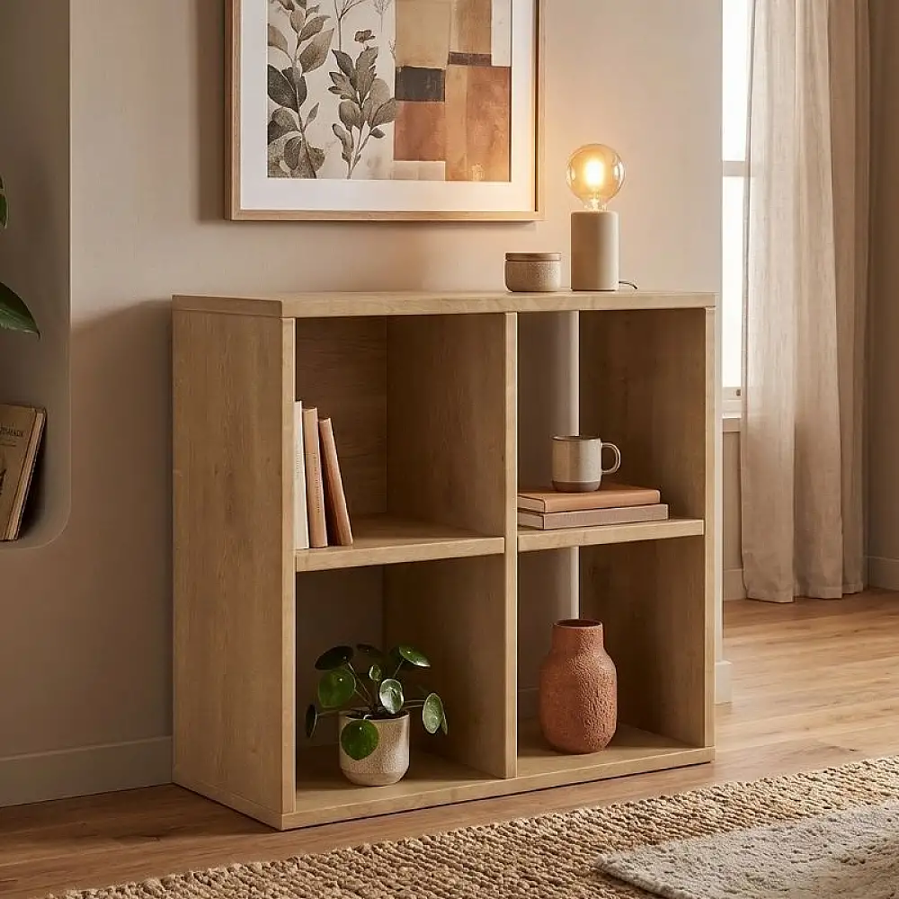 Βιβλιοθήκη Cube Megapap χρώμα sapphire oak 60x30x60εκ. | GP026-0100,2