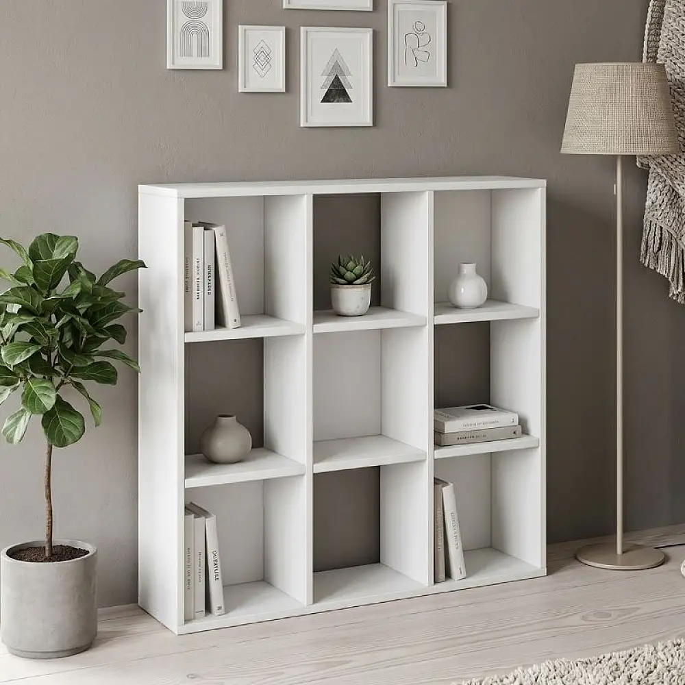 Βιβλιοθήκη Cube Megapap χρώμα λευκό 90x30x90εκ. | GP026-0101,1