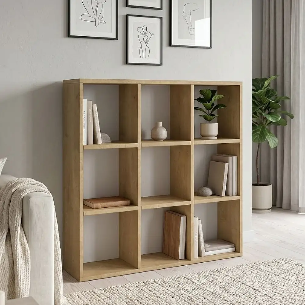 Βιβλιοθήκη Cube Megapap χρώμα sapphire oak 90x30x90εκ. | GP026-0101,2