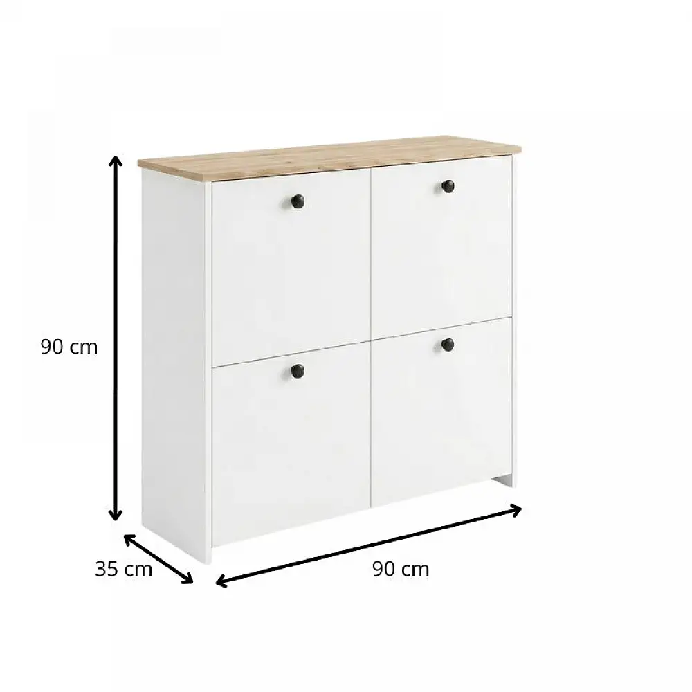 Παπουτσοθήκη Palma Megapap χρώμα λευκό - sapphire oak 90x35x90εκ. | GP026-0103,1