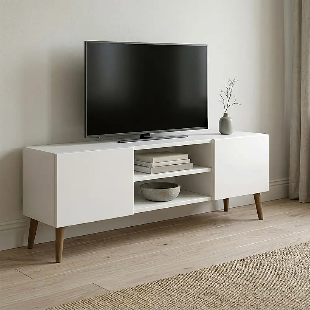 Έπιπλο τηλεόρασης Etna Megapap χρώμα λευκό 150x30x45εκ. | GP026-0107,1