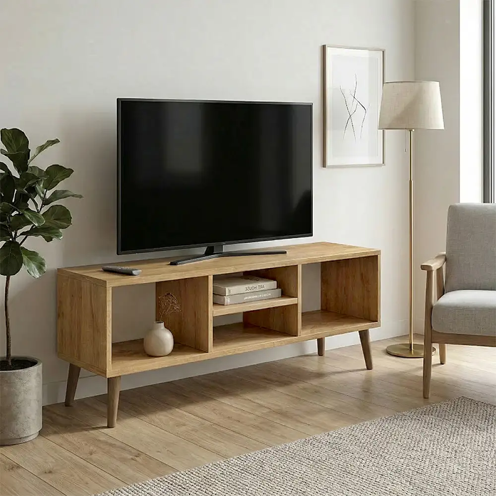 Έπιπλο τηλεόρασης Loren Megapap χρώμα sapphire oak 120x30x40εκ. | GP026-0108,2
