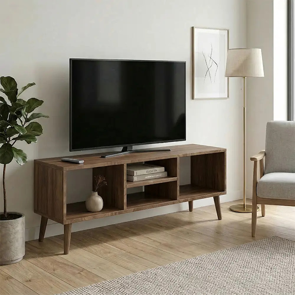 Έπιπλο τηλεόρασης Loren Megapap χρώμα καρυδί 120x30x40εκ. | GP026-0108,3