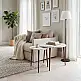 Τραπεζάκι σαλονιού σετ 2 τμχ Nola Megapap χρώμα λευκό εφέ μαρμάρου Ø60x46εκ. | GP026-0112,4