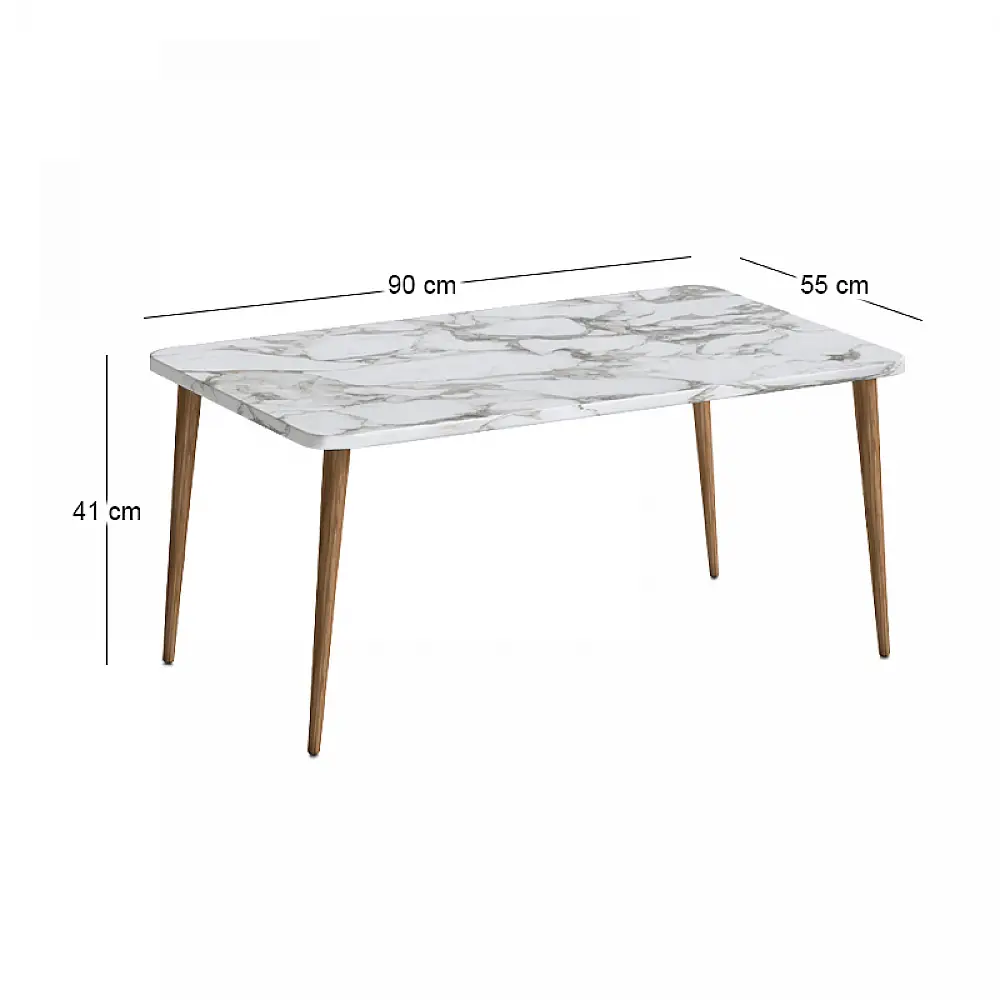 Τραπεζάκι σαλονιού Plane Megapap χρώμα λευκό εφέ μαρμάρου 90x55x41εκ. | GP026-0113,4