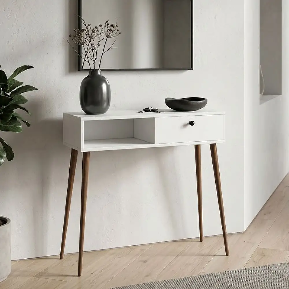 Κονσόλα Napoli Megapap χρώμα λευκό 90x29x88εκ. | GP026-0114,1