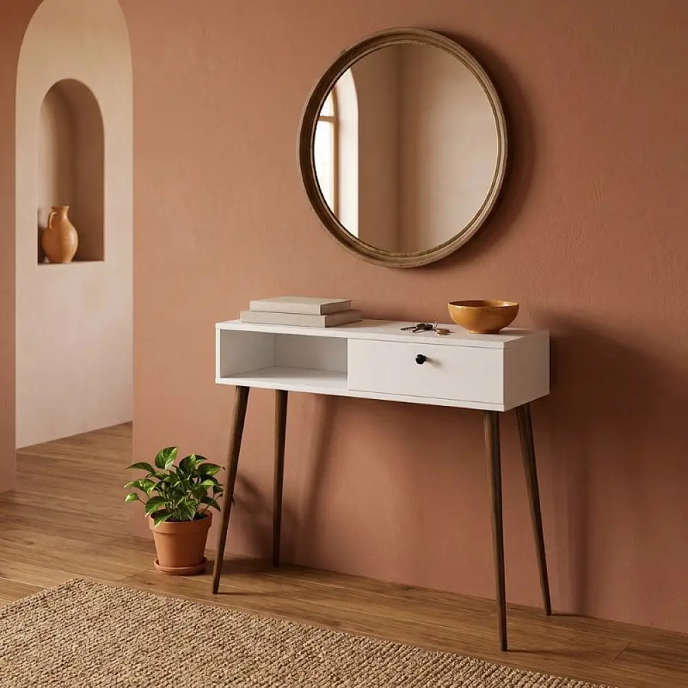 Κονσόλα Napoli Megapap χρώμα λευκό 90x29x88εκ. | GP026-0114,1