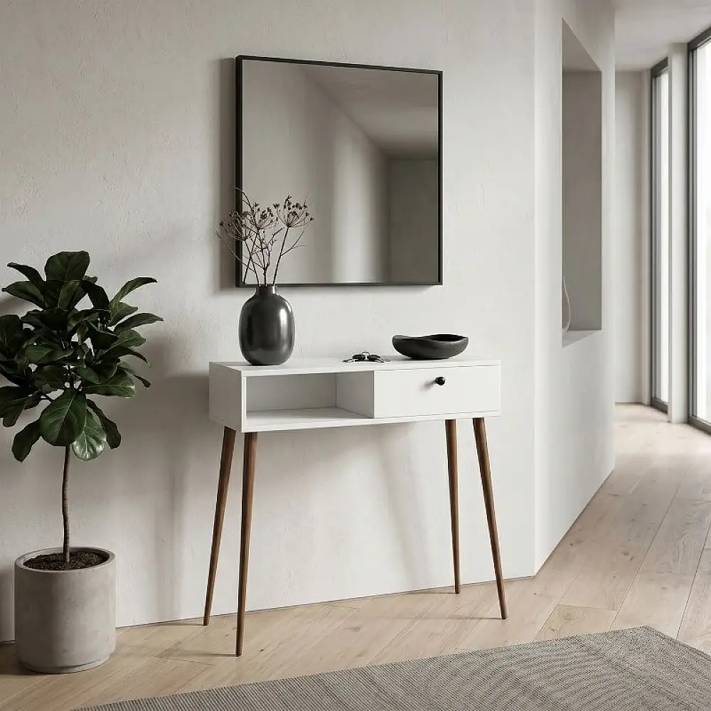 Κονσόλα Napoli Megapap χρώμα λευκό 90x29x88εκ. | GP026-0114,1