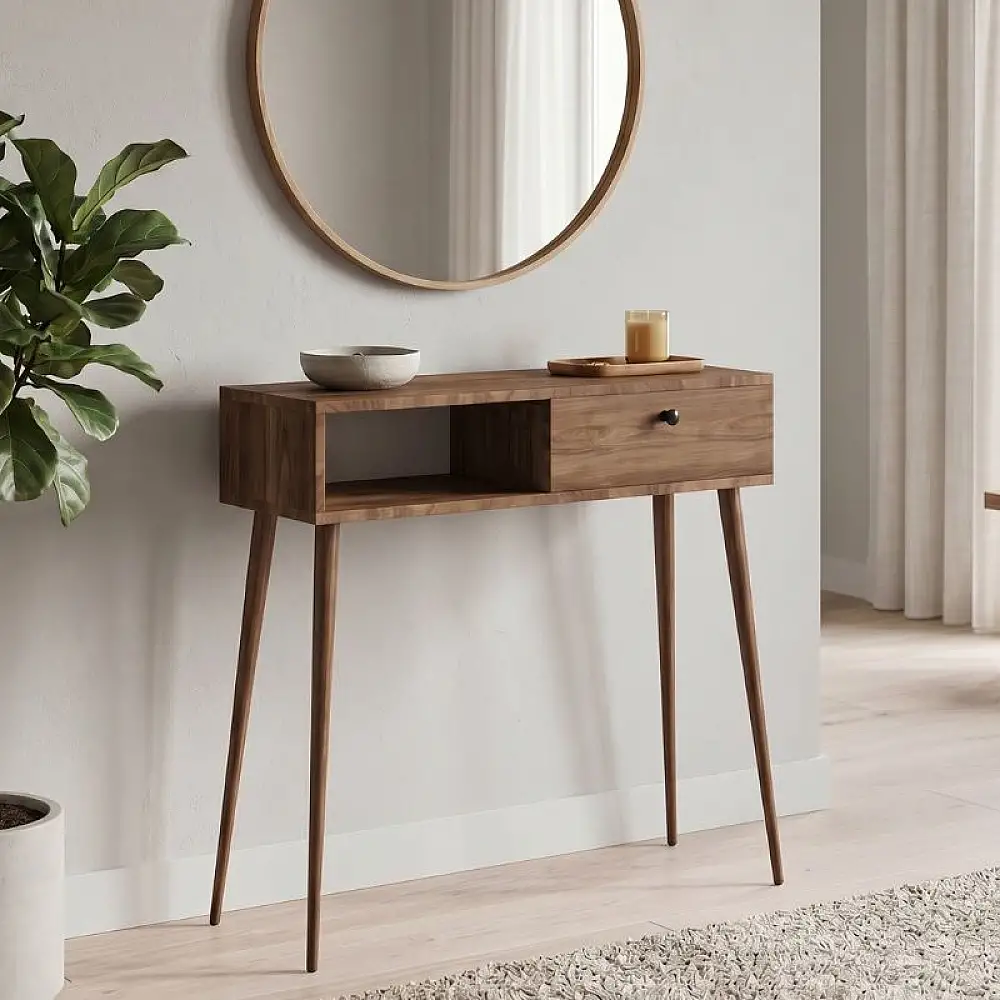 Κονσόλα Napoli Megapap χρώμα καρυδί 90x29x88εκ. | GP026-0114,3