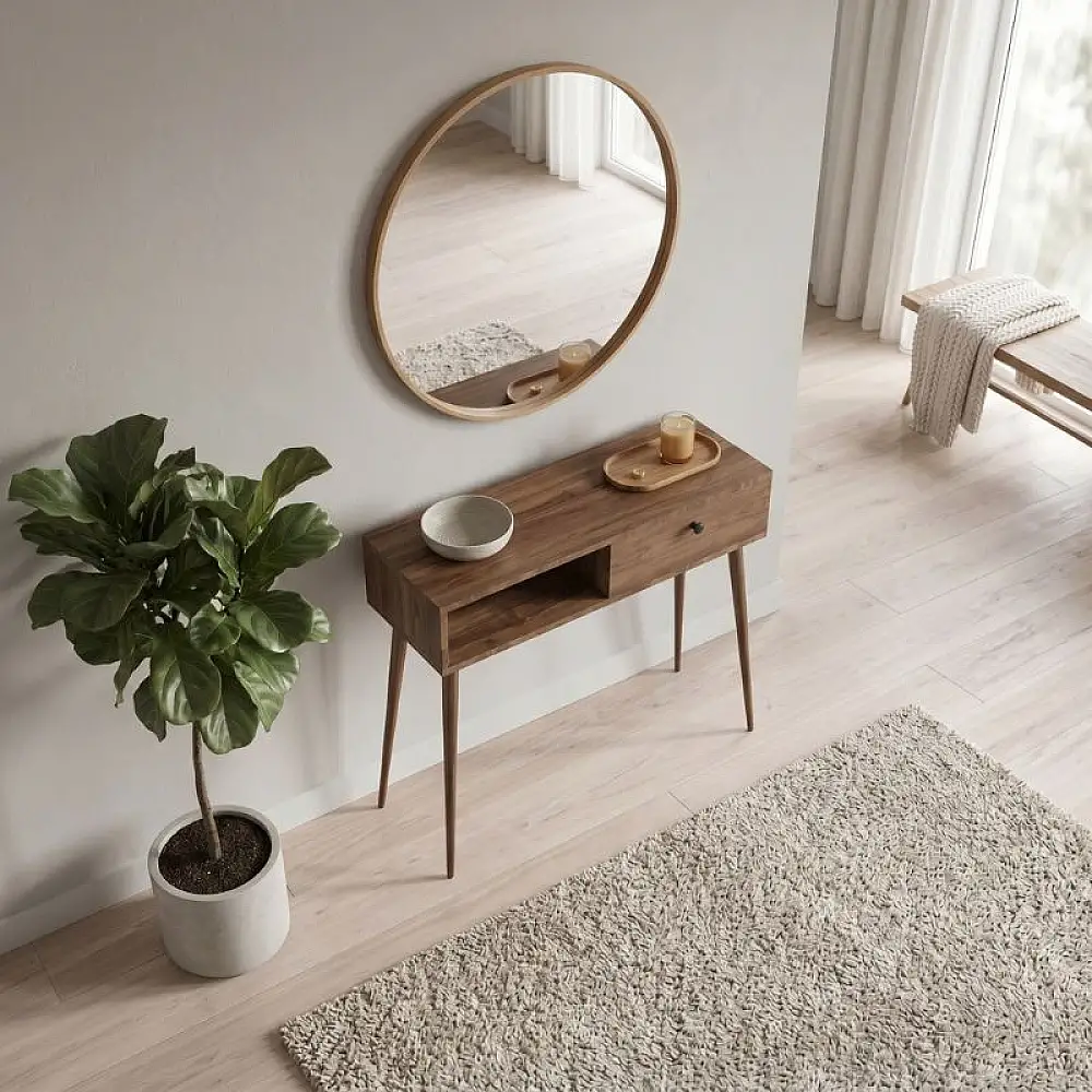 Κονσόλα Napoli Megapap χρώμα καρυδί 90x29x88εκ. | GP026-0114,3