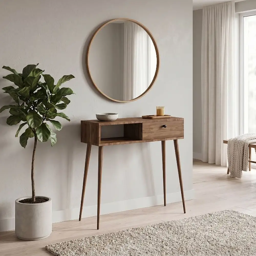 Κονσόλα Napoli Megapap χρώμα καρυδί 90x29x88εκ. | GP026-0114,3