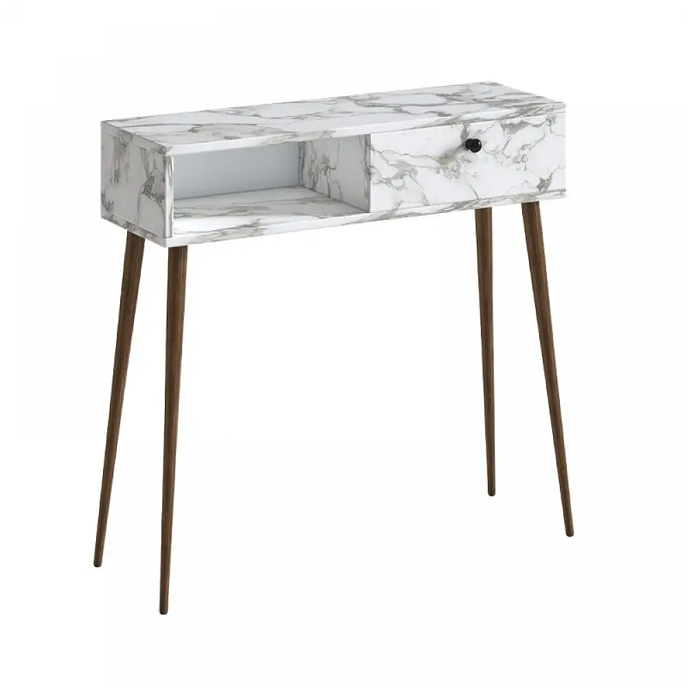 Κονσόλα Napoli Megapap χρώμα λευκό εφέ μαρμάρου 90x29x88εκ. | GP026-0114,4