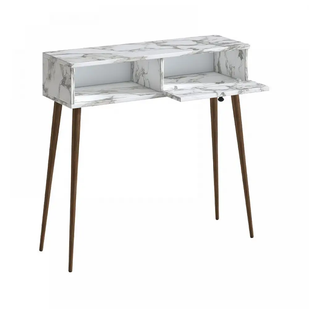 Κονσόλα Napoli Megapap χρώμα λευκό εφέ μαρμάρου 90x29x88εκ. | GP026-0114,4