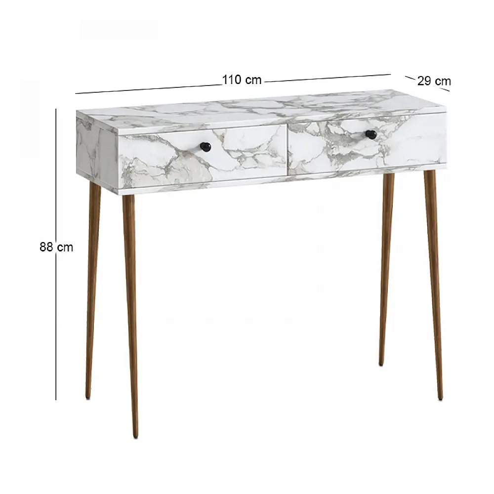 Κονσόλα Alis Megapap χρώμα λευκό εφέ μαρμάρου 110x29x88εκ. | GP026-0115,4