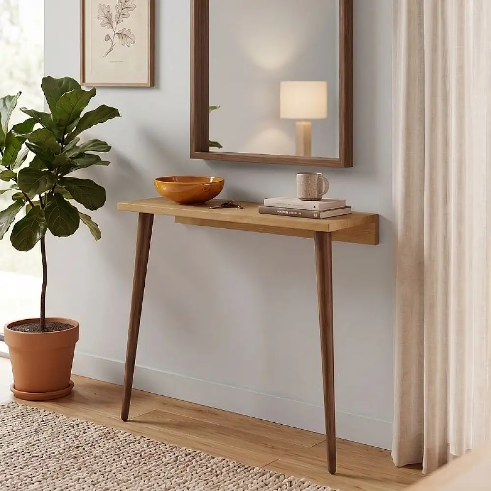 Κονσόλα επιτοίχια Moca Megapap χρώμα sapphire oak 60x22x77εκ. | GP026-0116,1