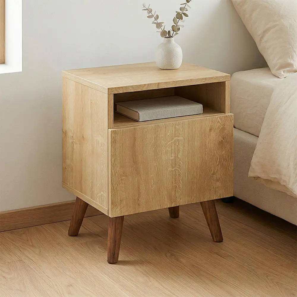 Κομοδίνο Sole Megapap χρώμα sapphire oak 40x30x47,6εκ. | GP026-0117,2