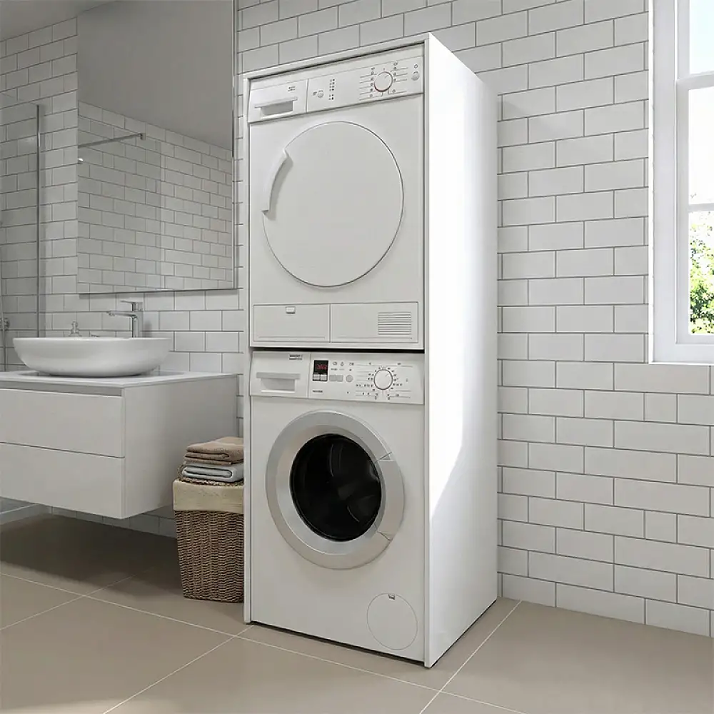 Έπιπλο πλυντηρίου - στεγνωτηρίου Zakar Megapap χρώμα λευκό 70x60x180εκ. | GP026-0121,1