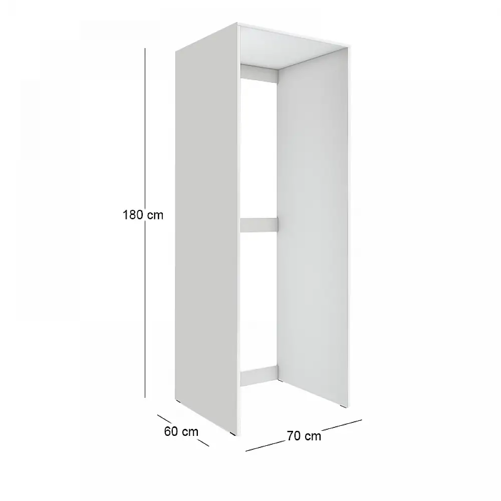 Έπιπλο πλυντηρίου - στεγνωτηρίου Zakar Megapap χρώμα λευκό 70x60x180εκ. | GP026-0121,1