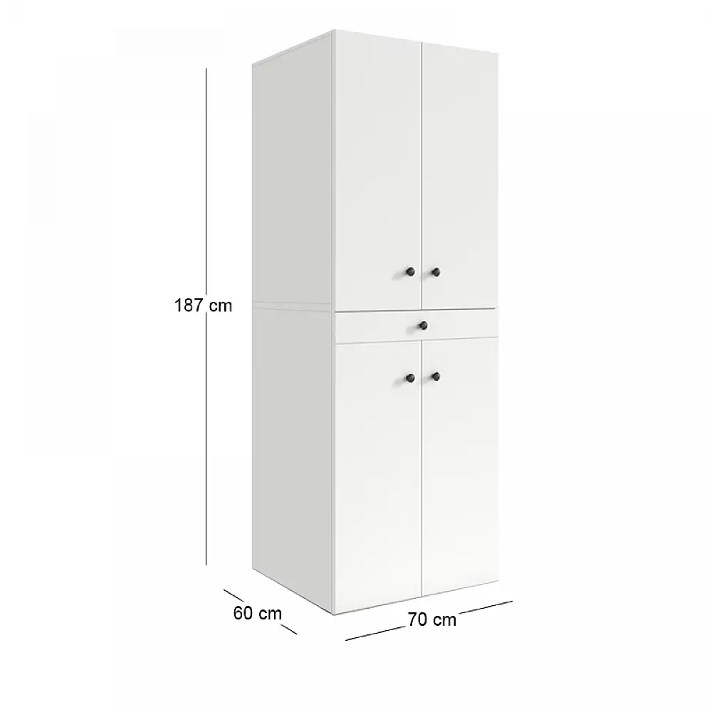 Έπιπλο πλυντηρίου - στεγνωτηρίου Kindi Megapap χρώμα λευκό 70x60x187εκ. | GP026-0123,1