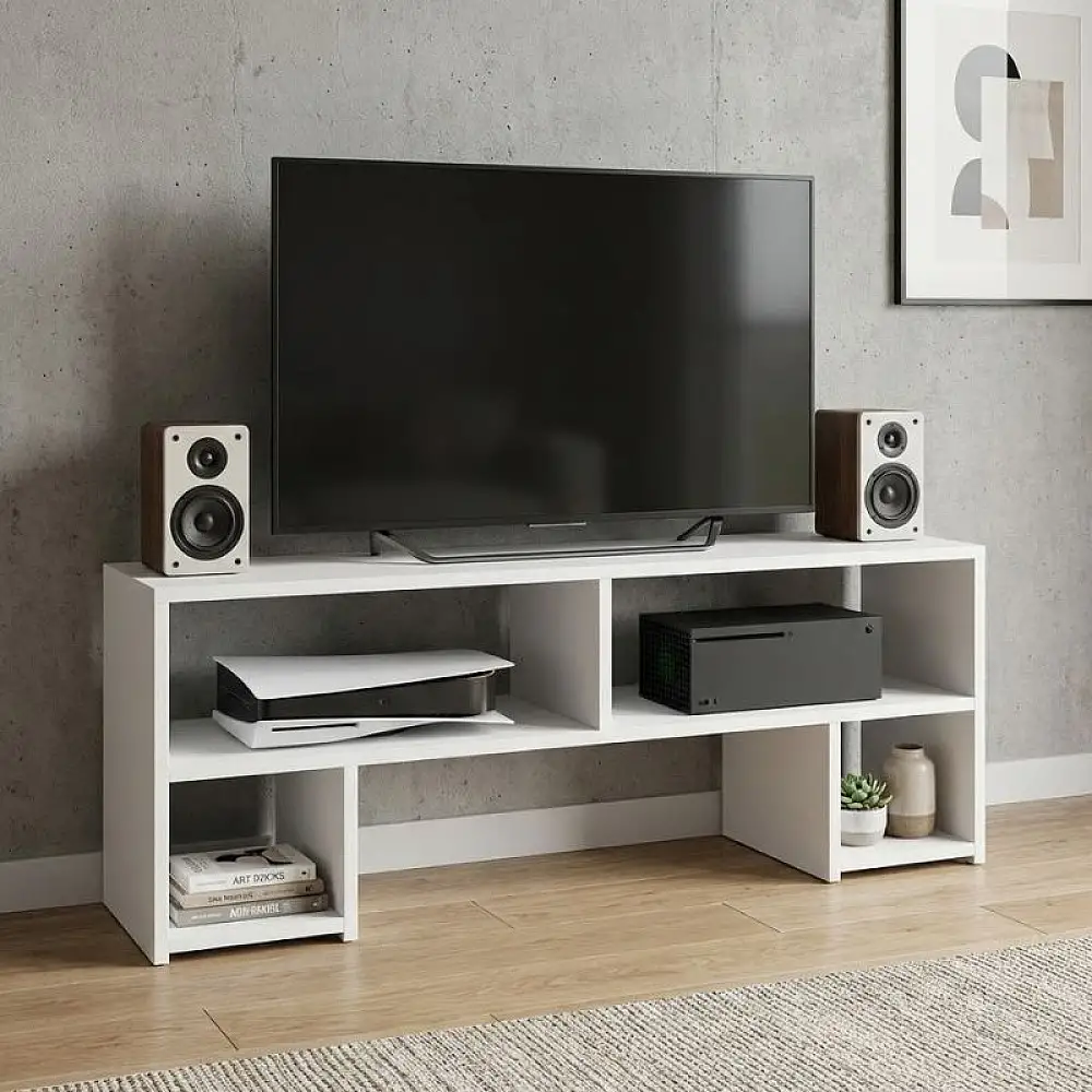 Έπιπλο τηλεόρασης Dabi Megapap χρώμα λευκό 120x30x40εκ. | GP026-0125,1