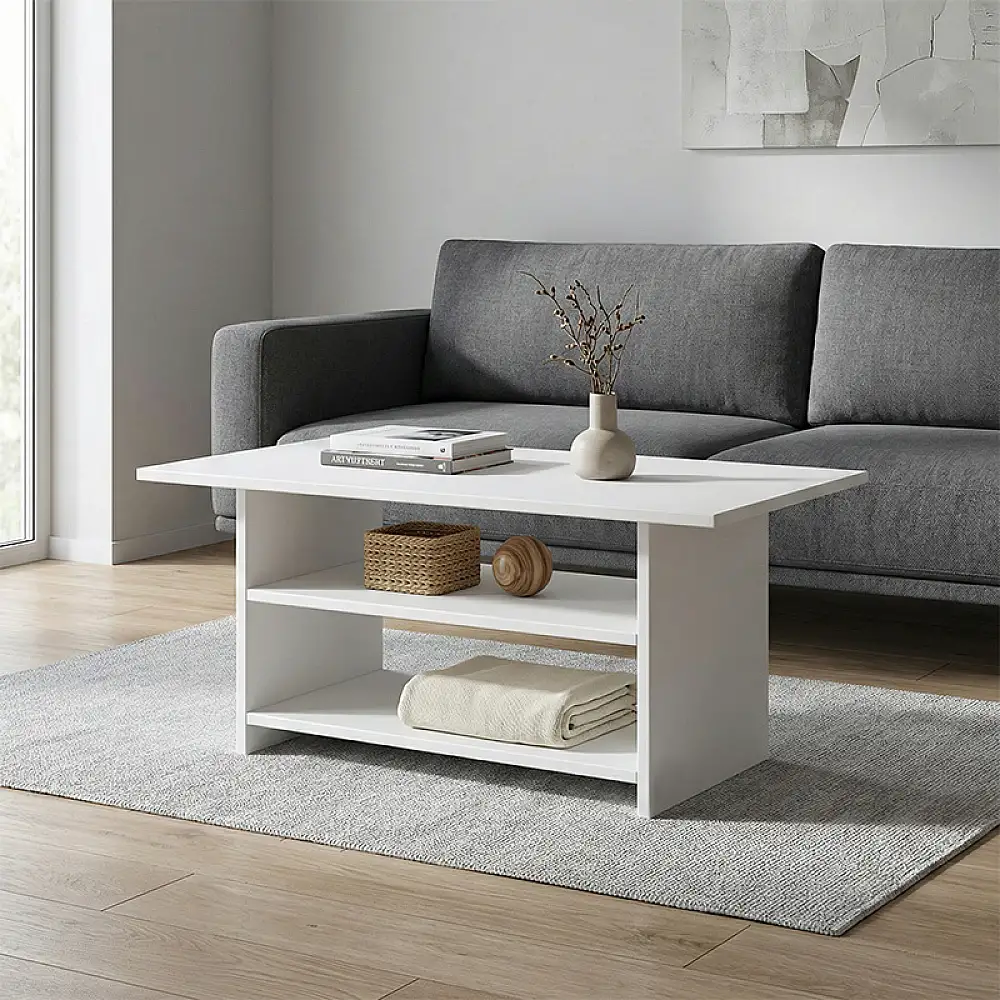 Τραπεζάκι σαλονιού Dallas Megapap χρώμα λευκό 90x50x45εκ. | GP026-0133,1