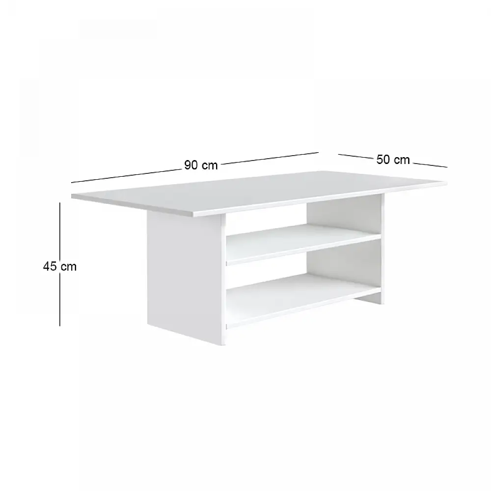 Τραπεζάκι σαλονιού Dallas Megapap χρώμα λευκό 90x50x45εκ. | GP026-0133,1