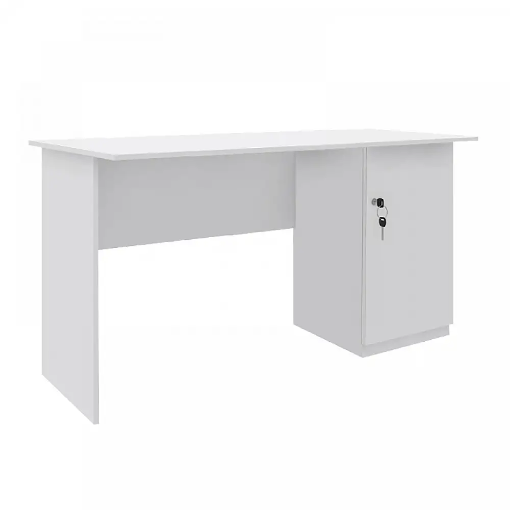 Γραφείο εργασίας με κλειδαριά Moto Megapap χρώμα λευκό 140x60x75εκ. | GP026-0142,1