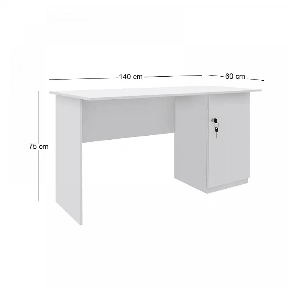 Γραφείο εργασίας με κλειδαριά Moto Megapap χρώμα λευκό 140x60x75εκ. | GP026-0142,1