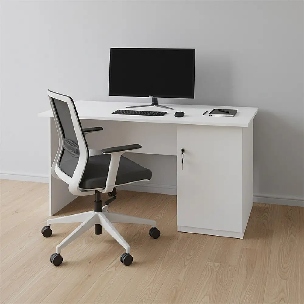 Γραφείο εργασίας με κλειδαριά Moto Megapap χρώμα λευκό 120x80x75εκ. | GP026-0143,1