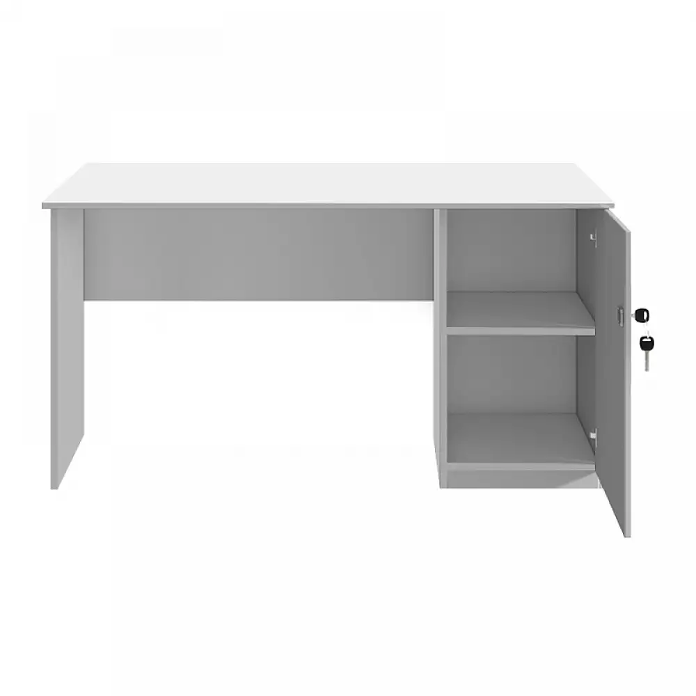 Γραφείο εργασίας με κλειδαριά Moto Megapap χρώμα λευκό 150x80x75εκ. | GP026-0144,1