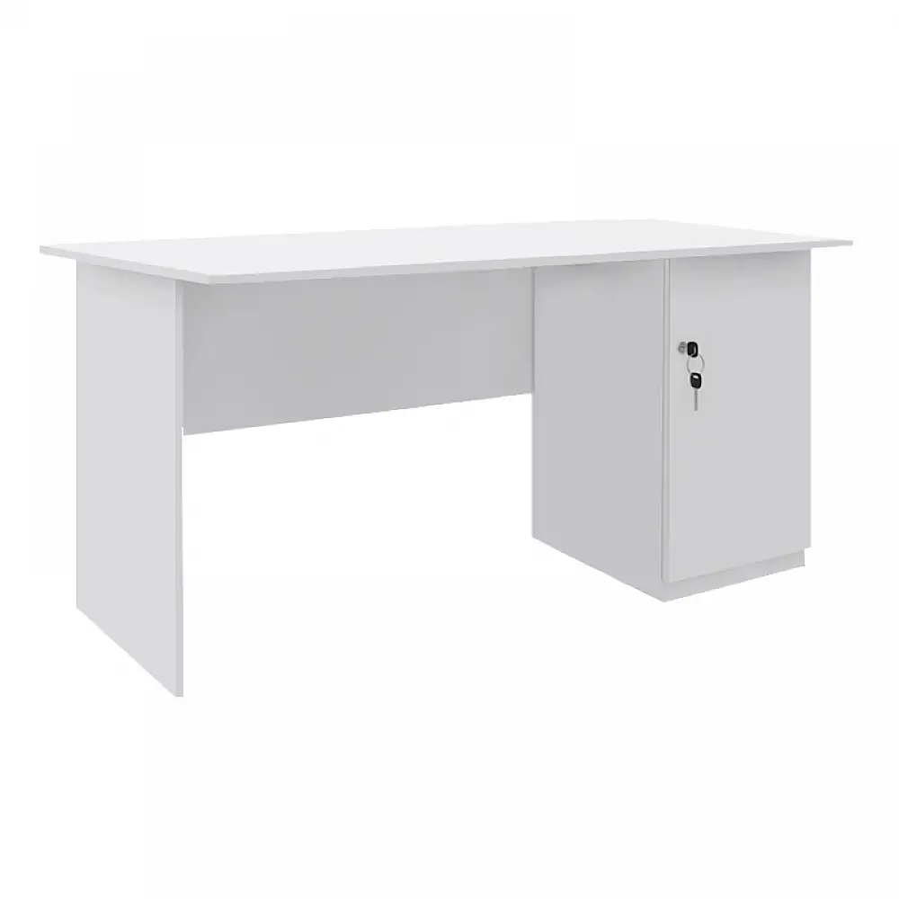 Γραφείο εργασίας με κλειδαριά Moto Megapap χρώμα λευκό 150x80x75εκ. | GP026-0144,1