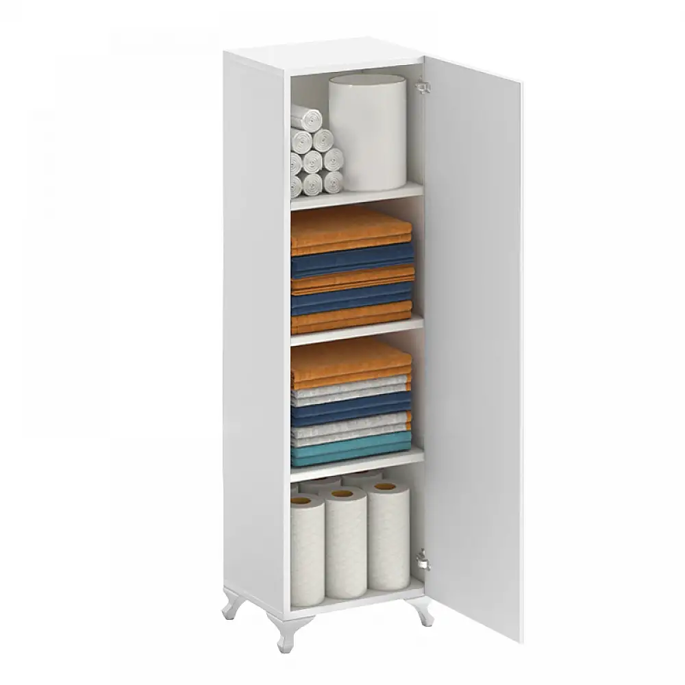 Ντουλάπι κουζίνας - μπάνιου Mine Megapap χρώμα λευκό 30x32x128εκ. | GP026-0148,1