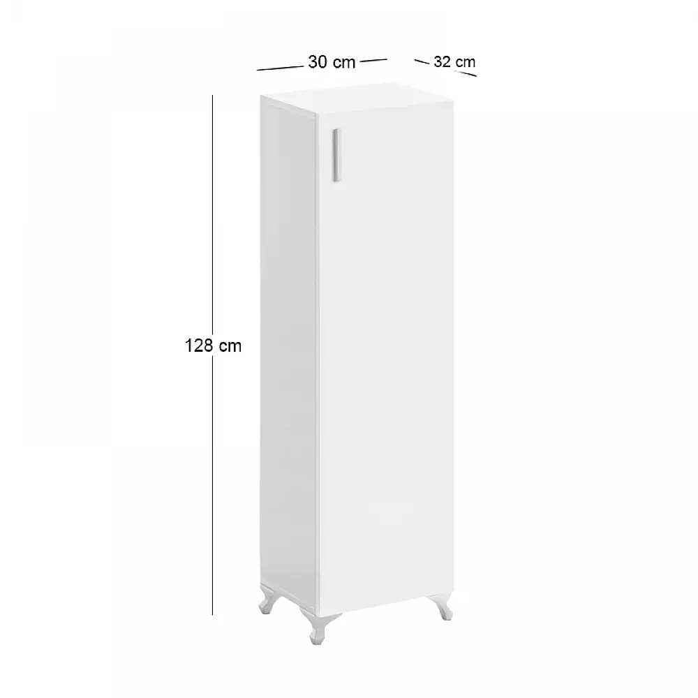 Ντουλάπι κουζίνας - μπάνιου Mine Megapap χρώμα λευκό 30x32x128εκ. | GP026-0148,1