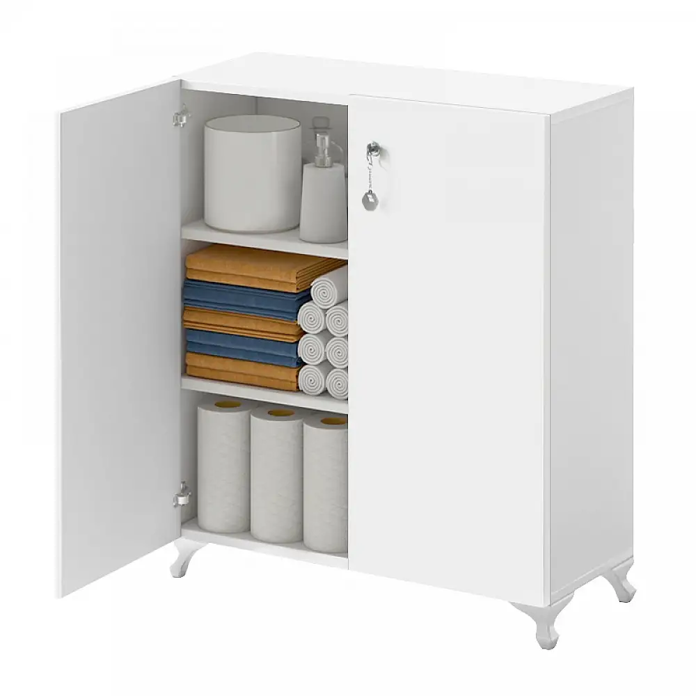 Ντουλάπι με κλειδαριά Cilem Megapap χρώμα λευκό 70x32x88εκ. | GP026-0149,1