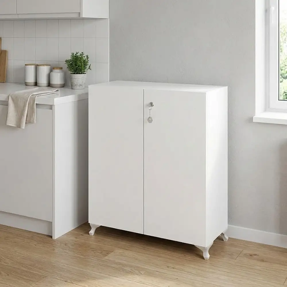 Ντουλάπι με κλειδαριά Cilem Megapap χρώμα λευκό 70x32x88εκ. | GP026-0149,1