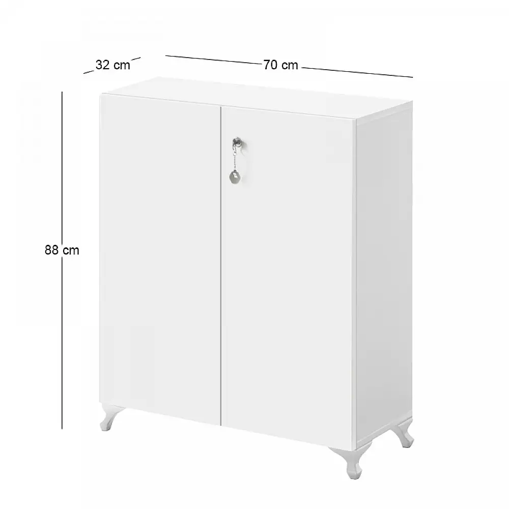 Ντουλάπι με κλειδαριά Cilem Megapap χρώμα λευκό 70x32x88εκ. | GP026-0149,1